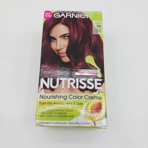 Garnier Nutrisse Nourishing Color Creme #56 Medium Reddish Brown With Avocado - Picture 2 of 8